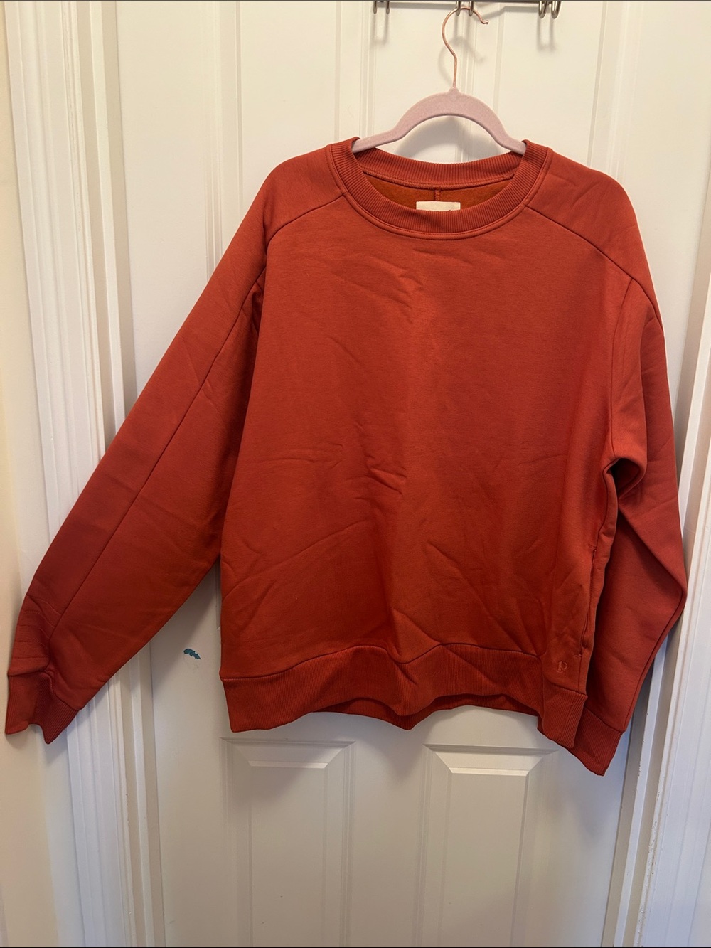 Pact Women's Crewneck Sweatshirt in Rust Orange